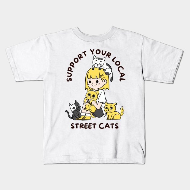 Street cats Kids T-Shirt by Sruthi